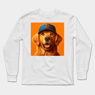 Dog with Baseball Cap Long Sleeve T-Shirt